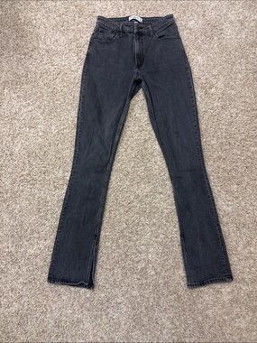 Abercrombie & Fitch Women's Straight Leg Jeans - Washed Charcoal